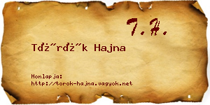 Török Hajna névjegykártya